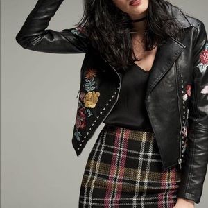 Romeo and Juliet Couture Embroidered Moto Jacket